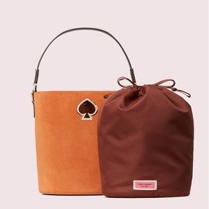 Kate Spade Suzy Leopard Calf Hair Small Bucket Bag